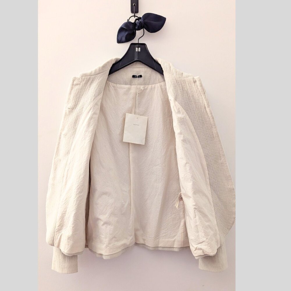 Apuntob Round Collar Cotton Corduroy Jacket in Milk (Lait), Size Small - Picture 3 of 9